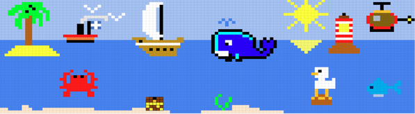 Θάλασσα από pixel